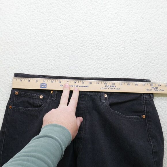 Vtg Levi's 501-0660 Jeans Mens 36x30 Y2K 2000s Black Button Fly Straight Leg - Picture 14 of 16